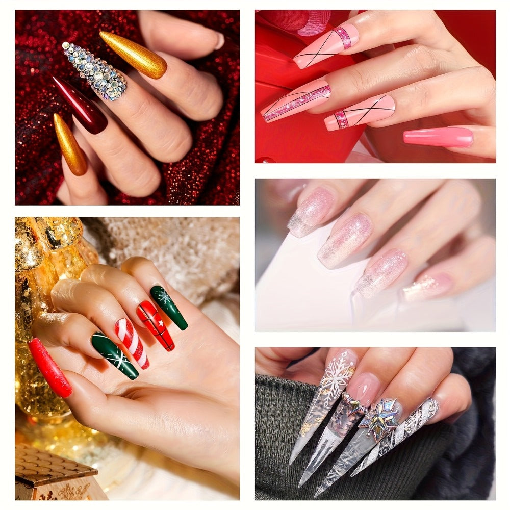 35-Color Gel Nail Polish Kit with UV LED Lamp, Electric Nail Grinder, Four Top Coats and Decoration Tools — image 9