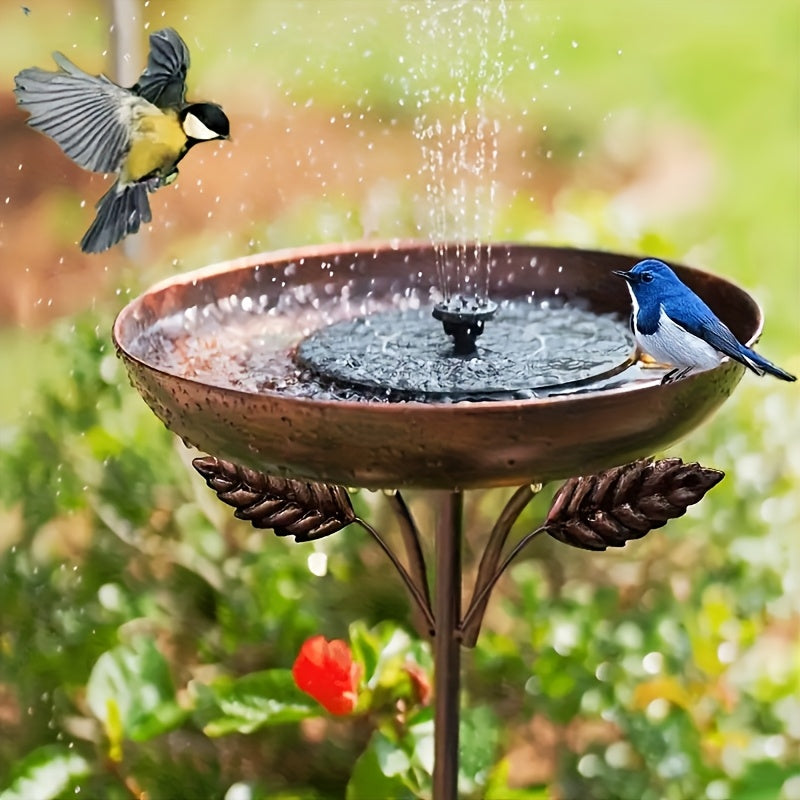 Garden Bird Station Options with 87.99-Inch Four-Hook Pole, Round Feeder or Leaf-Accent Bath — image 2