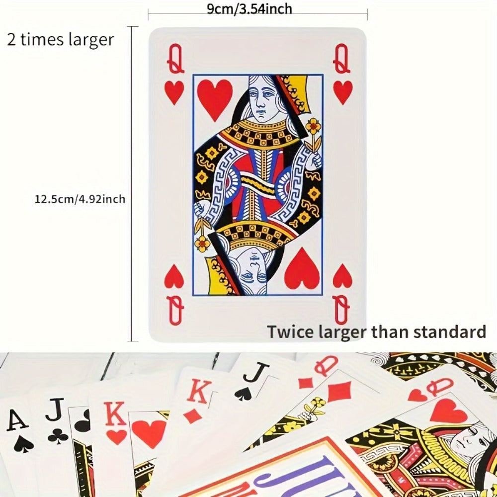 Giant Playing Cards 4x 6x Jumbo Size Poker Cards – Extra Large Card Game Set for Outdoor Party Backyard Fun Family Game Night