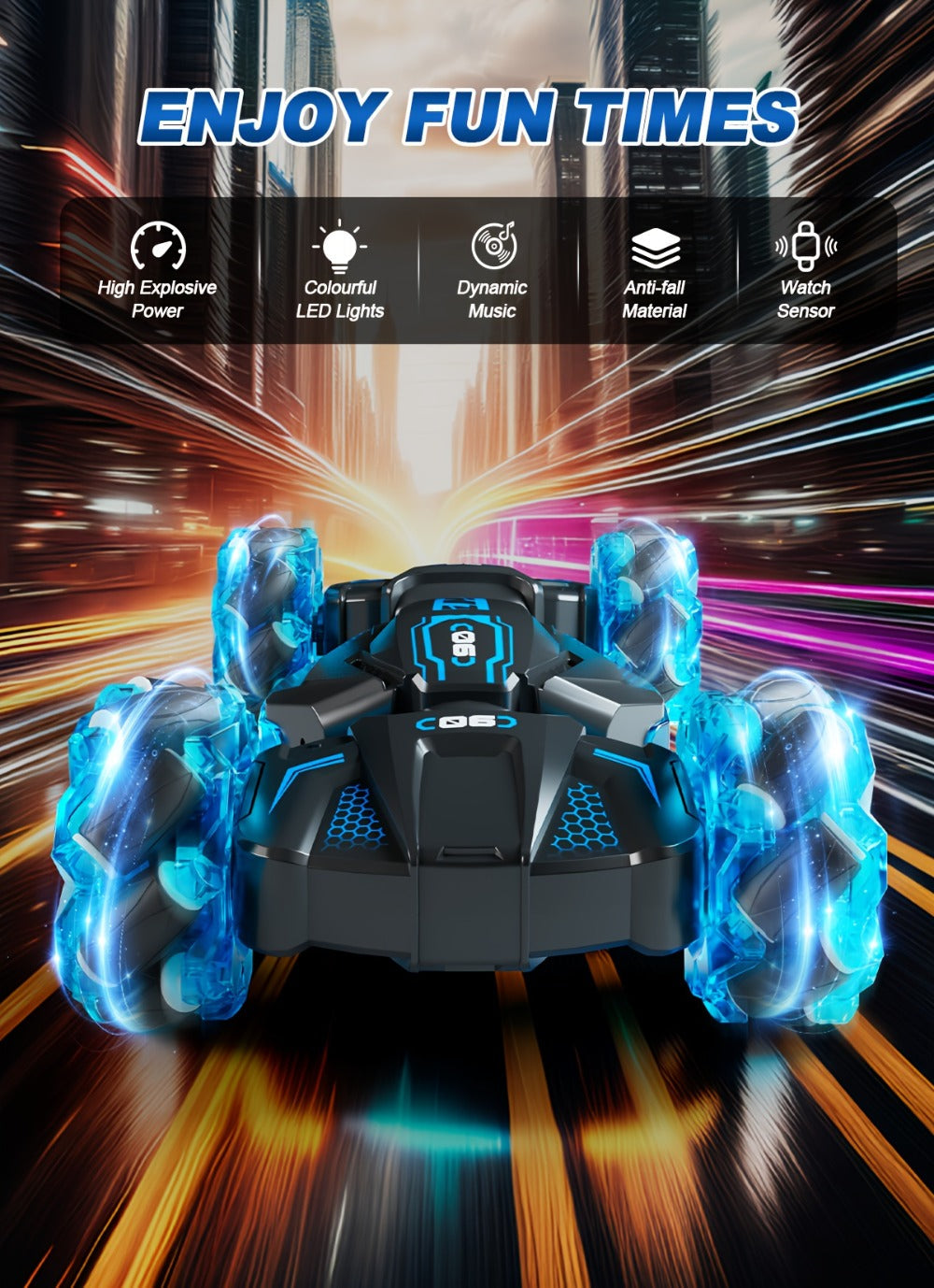 Remote Control Car Stunt Racer with Dual Remotes and LED Lights — image 14