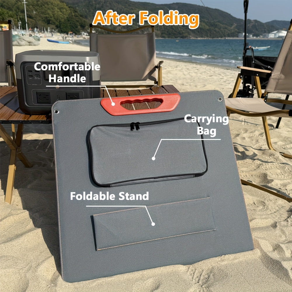 Foldable Solar Panel 200W 23.5% High Efficiency 20V Portable with 2 Brackets Solar Cable for Camping RV for Garden, Patio and