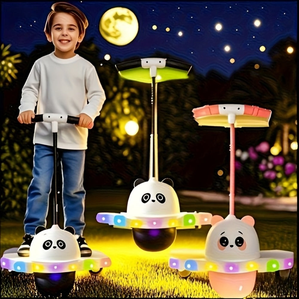 LED Pogo Ball with 80cm Handle, 43cm Bounce Board, Thick Pedals and Pink or Black Color Options — image 12