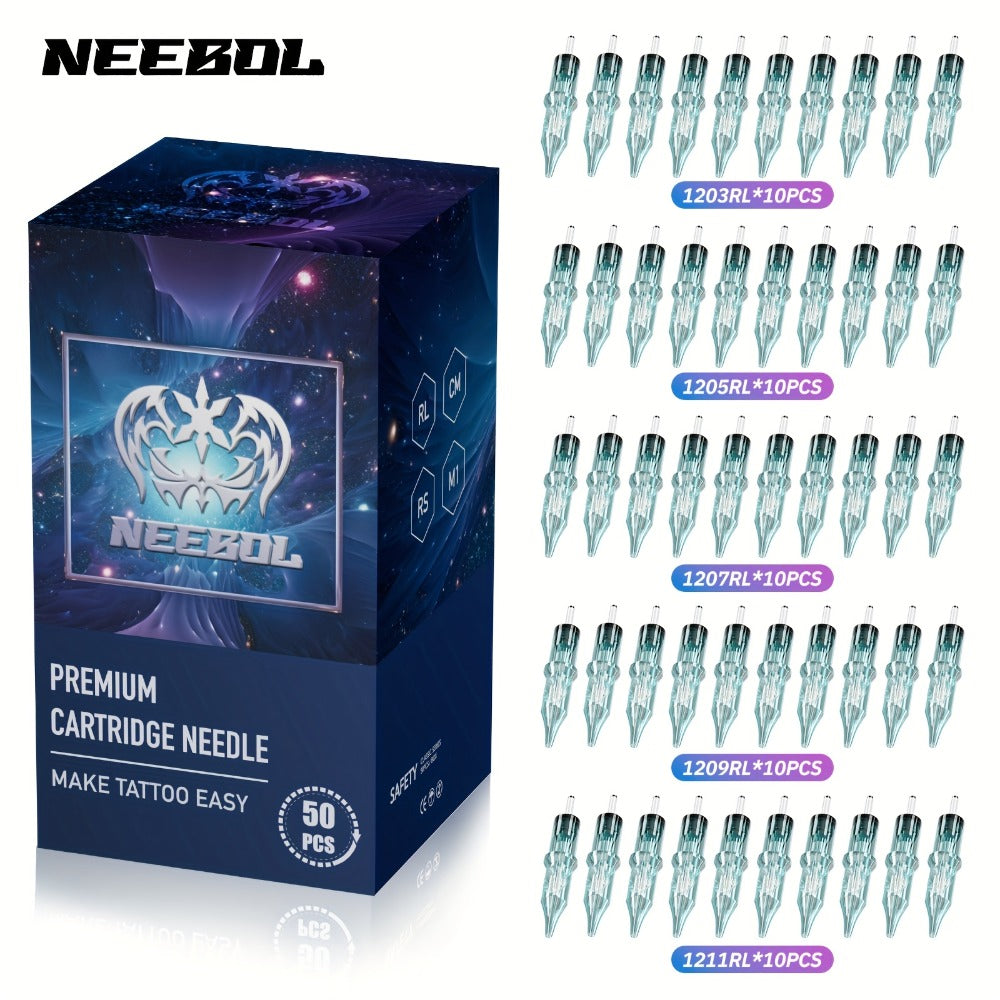 Tattoo Cartridge Needles with Neebol Label, 20-Piece #12 RL RM Mix or 50-Piece #12 RL Pack — image 5