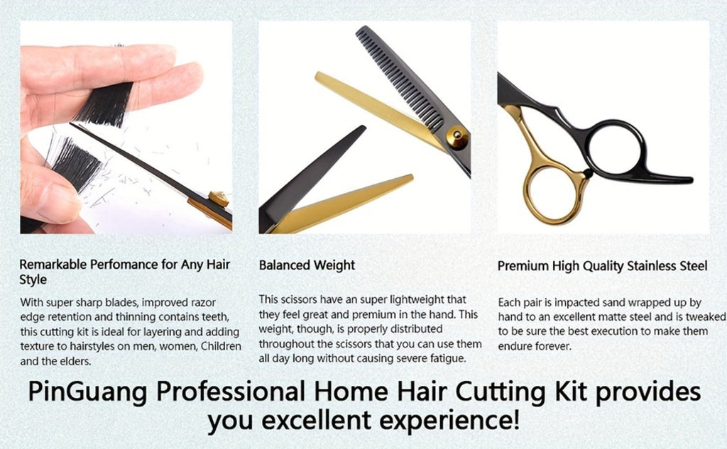 Hair Cutting Scissors Kit 13 Piece – Professional Barber Shears Set with Thinning Shears, Blending Scissors & Accessories — i