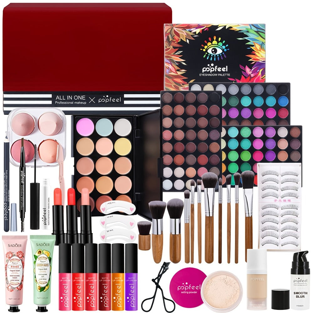 POPFEEL Makeup Kit Full Face Set, Multi-Shade Eyeshadow Palette, Professional Brushes & Pigmented Lip Color — image 2