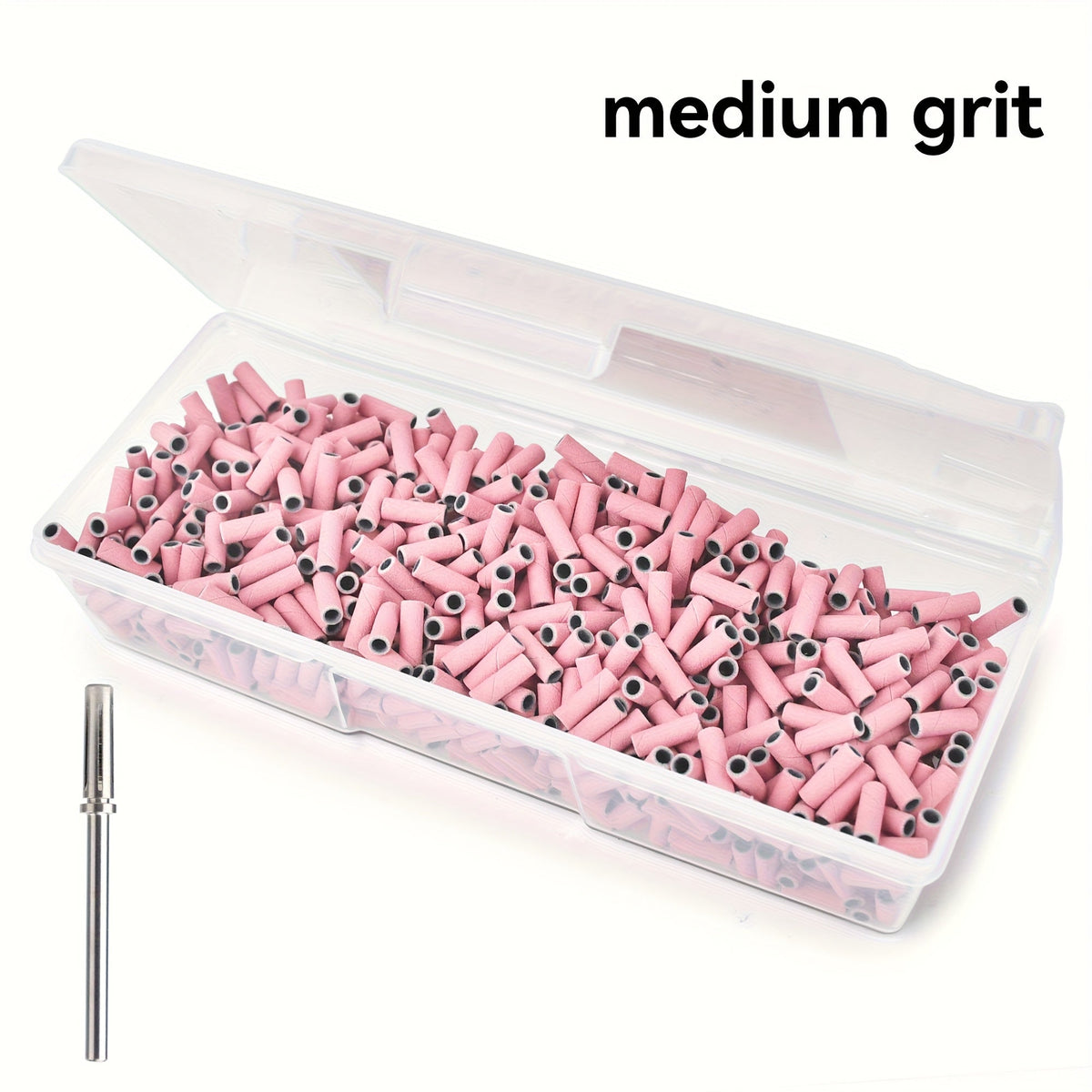 Nail Sanding Bands 1000 Pack with Mandrel Bit – Coarse Medium Fine Grit 3mm Nail Drill Bits for Acrylic Removal — image 11
