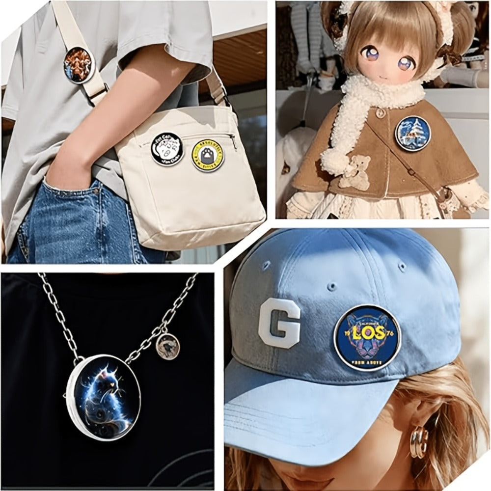 Electronic Anime Badge with Display Screen, Dynamic Touch, High Frame Rate, 600mAh Battery, Bluetooth 6.0 & USB Magnetic Char