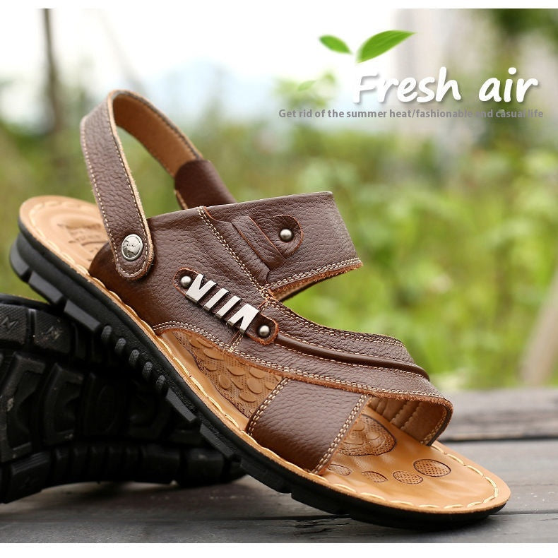 First Layer Cowhide Men's Sandals Summer Genuine Leather Sandals