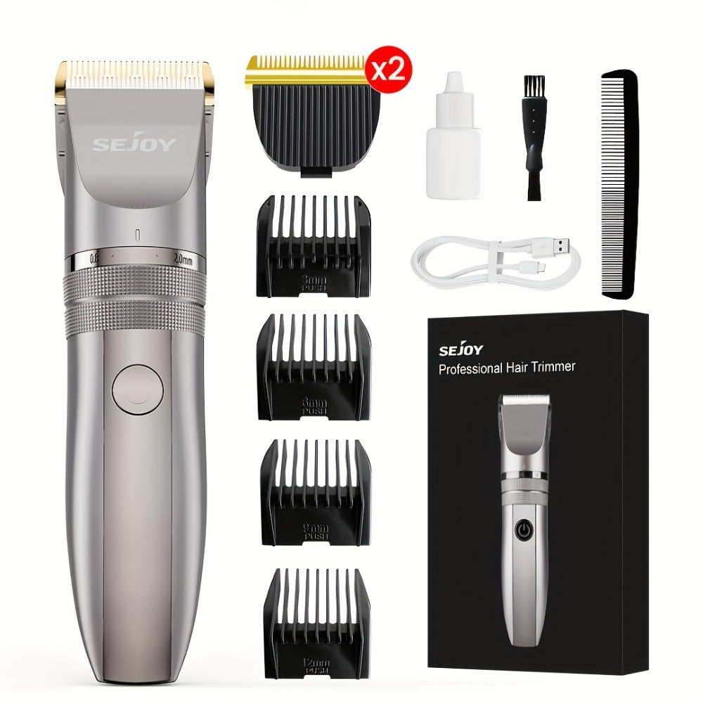 Beard Trimmer for Men Cordless Electric USB Rechargeable with Precision Dial 5-Level Adjustable – Mustache Facial Hair Trimme