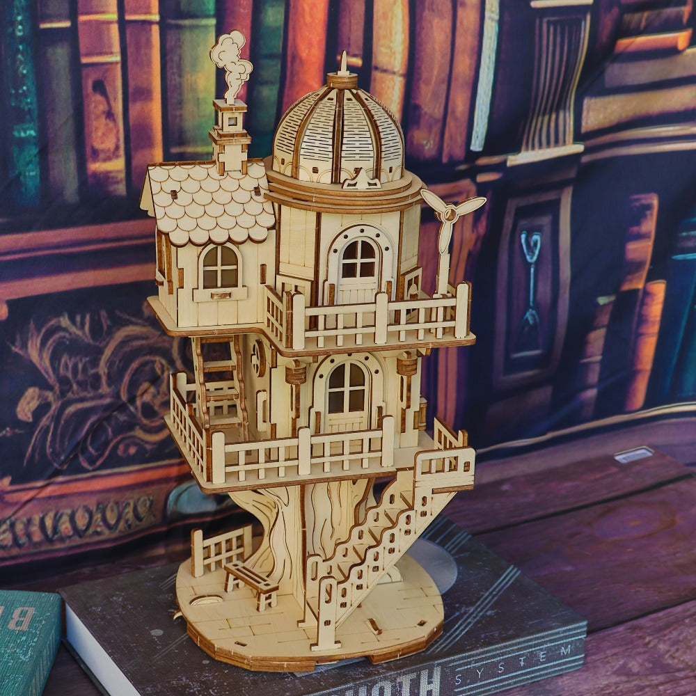 Wooden Building Model Kit with Fisherman's Hut, Treehouse-2 or Cowboy Bar Checkout Designs — image 5