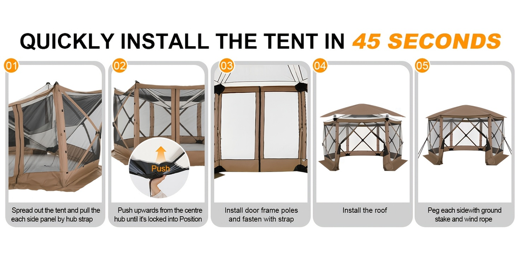 Pop-Up Canopy Tent 15ft Mosquito Net Screen House UV50+ for Garden, Yard and Pest Management — image 18