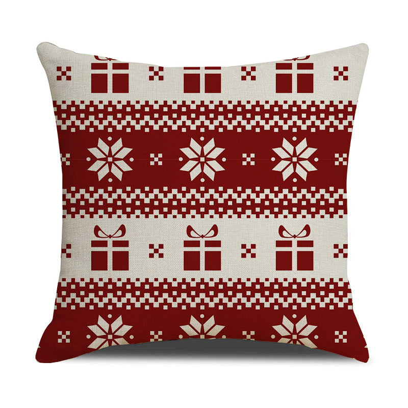 Christmas Linen Stripe Pillowcase – 45x45 cm Cushion Cover
