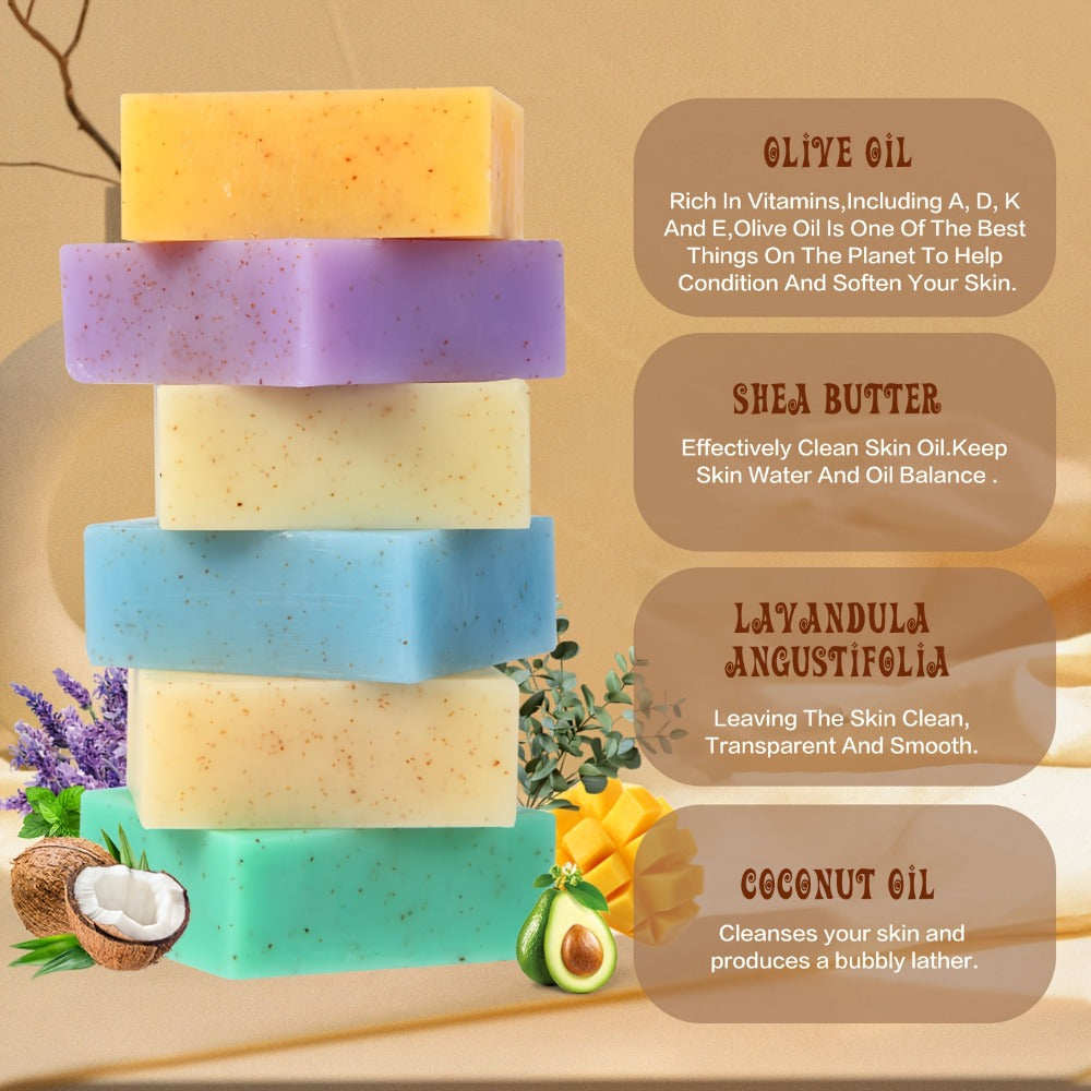 VZTI Handmade Bar Soap Set with Three-Piece Scent Trios or 122g Six-Bar Assortment in Six Scents — image 4