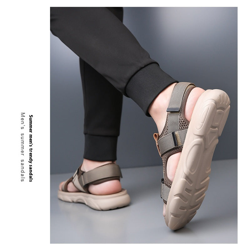 Men's Soft Bottom Non-slip All-matching Outer Wear Roman Beach Shoes