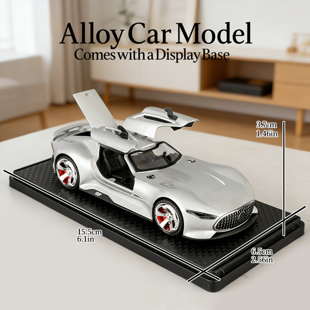 Mercedes-Benz GT Supercar Diecast Model with Gull-Wing Doors, Zinc Alloy High-Detail Static Collectible — image 2