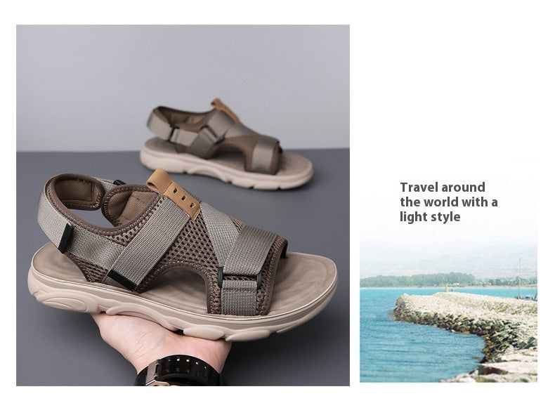Men's Soft Bottom Non-slip All-matching Outer Wear Roman Beach Shoes