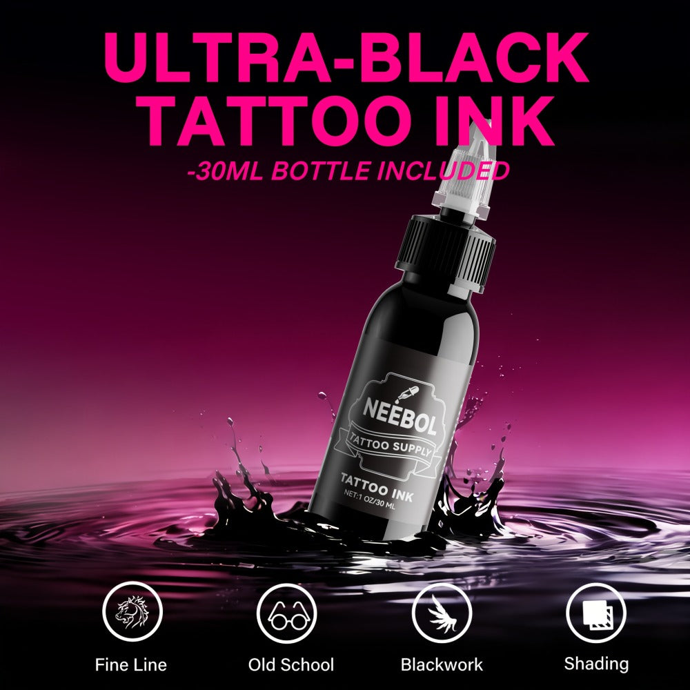 Tattoo Machine Kit Neebol A-07, A-07 Pro or B-08 Cordless Pen with 1600mAh Battery, 20 Cartridges and 8 Inks — image 8