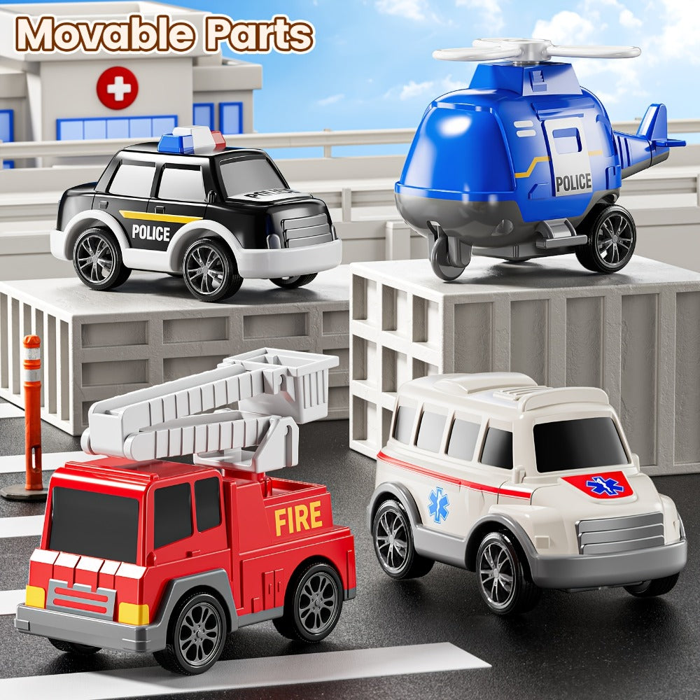 Ambulance Truck Toy Set for Boys, 5-in-1 Friction Power Carrier Truck with Lights & Sounds — image 6