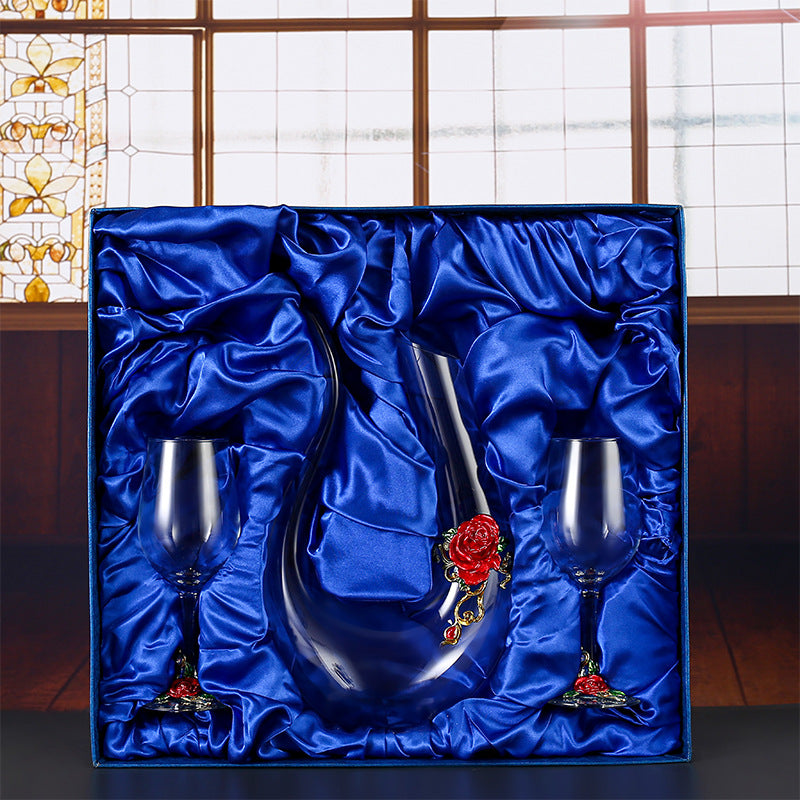 Household enamel crystal glass red wine glass goblet decanter