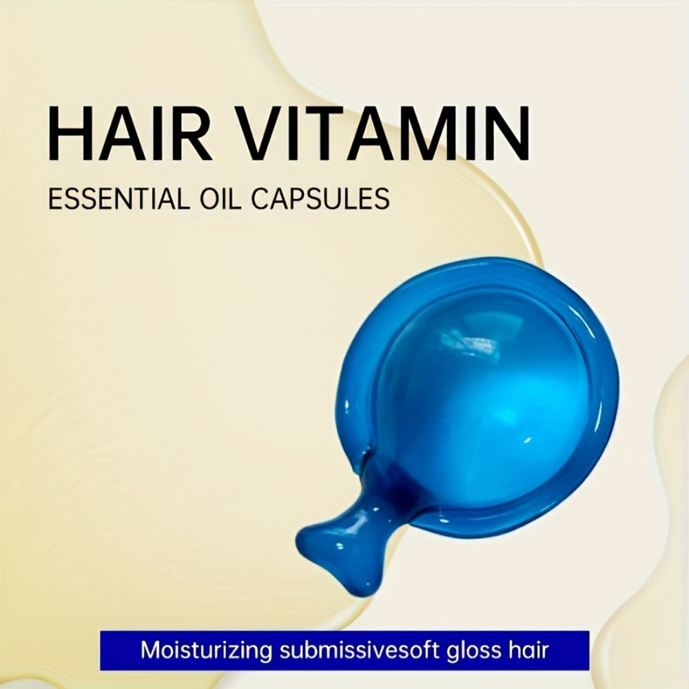 Hair Oil Capsules 40pcs – Keratin Hair Vitamin Essence with Moroccan Argan Oil, Avocado Oil & Jojoba Oil | No-Rinse Deep Nour