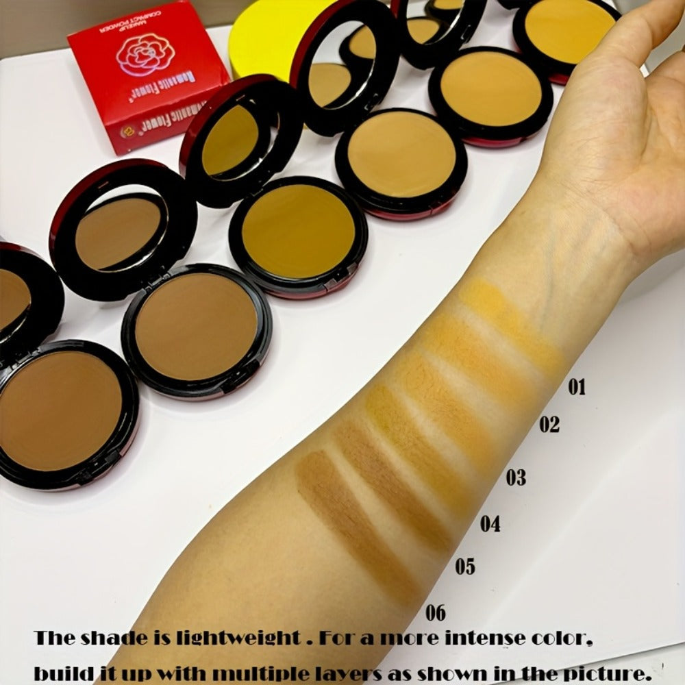 Pressed Powder Foundation Contour Matte Ful1l Coverage Oil Control Waterproof, 6 Shades Light to Dark — image 10