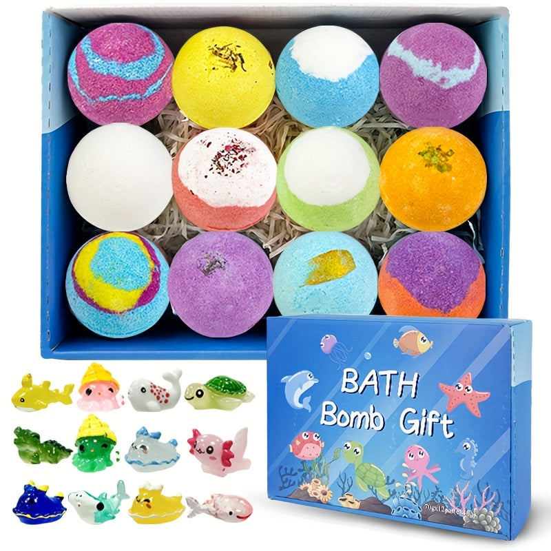 Bath Bombs with Surprise Inside Ocean Bath Ball Set, Rich Foam Lavender Essential Oil Fizzy Bath Bombs Gift — image 11