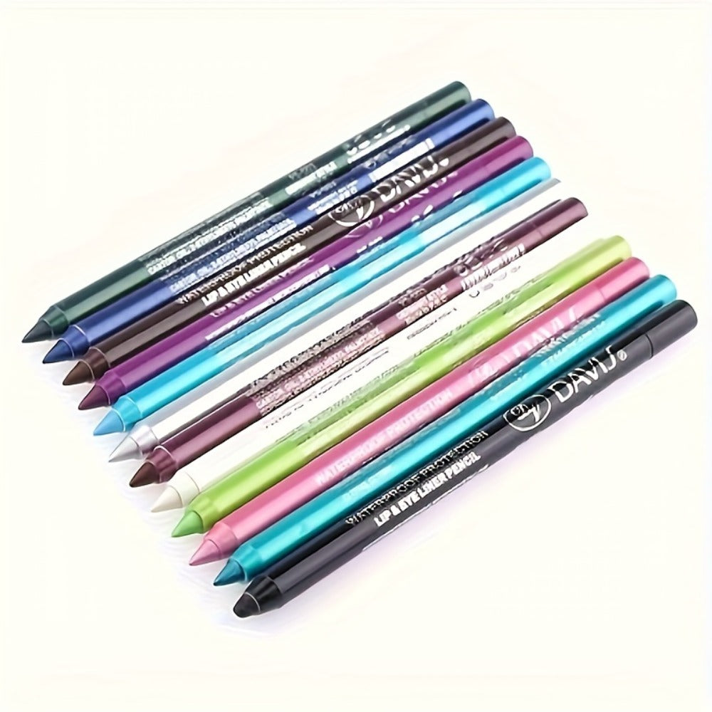 Waterproof Eyeliner Pencil Set 12 Colors with Sharpener Long Lasting Multicolor Eye Liner Kit for Daily Wear Stage Cosplay Fe