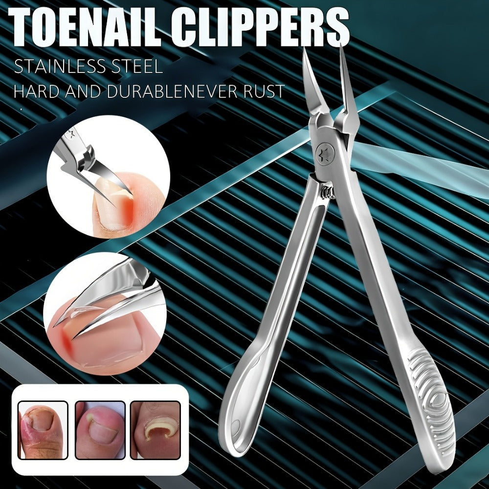 4CR13 Stainless-Steel Nail Clipper with Extended 68-Degree Right-Angle Blade and Silver Finish — image 1