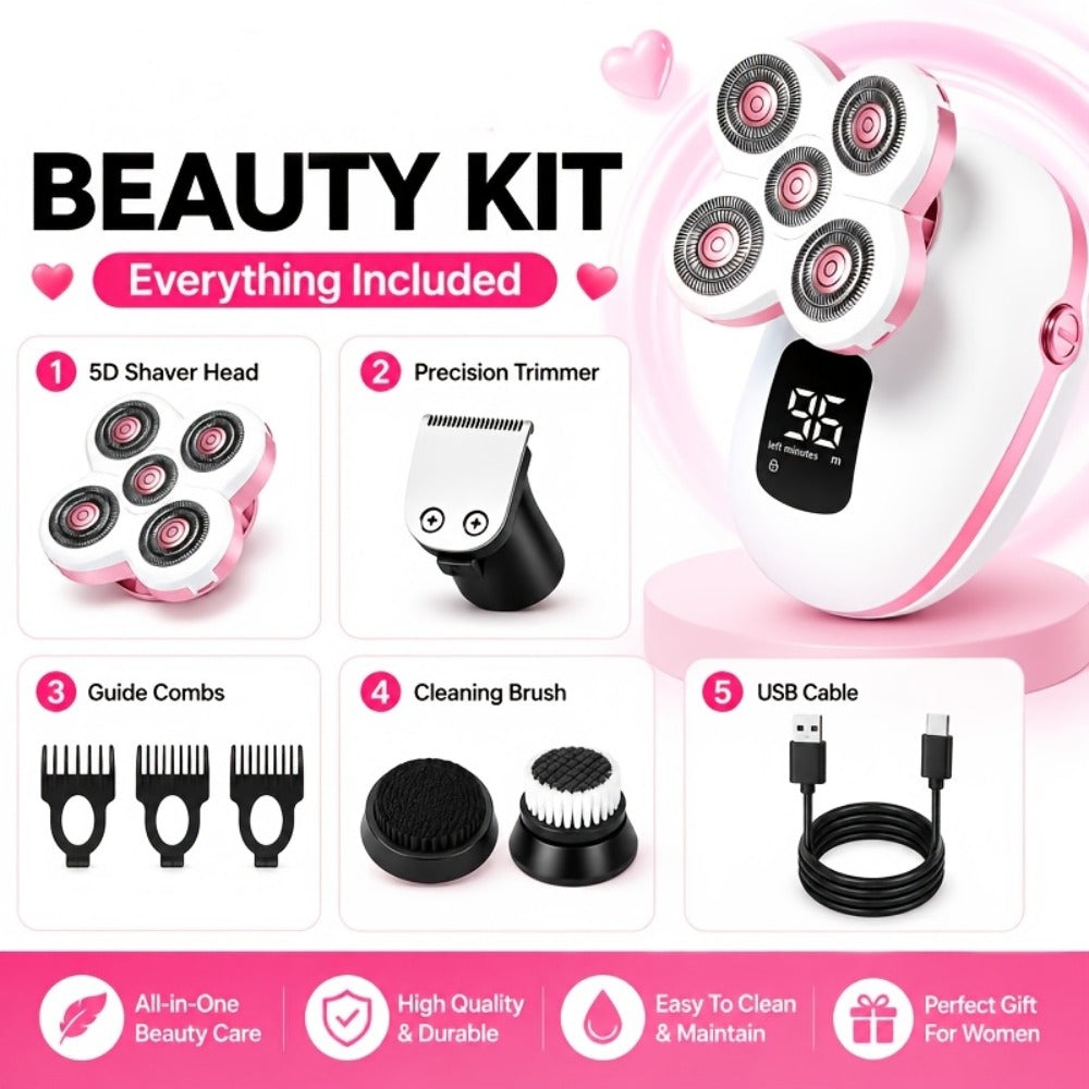 Electric Shaver IPX6 Floating Rotary Head with Type-C Charging, LED Display and Five Listed Set or Head Options — image 7