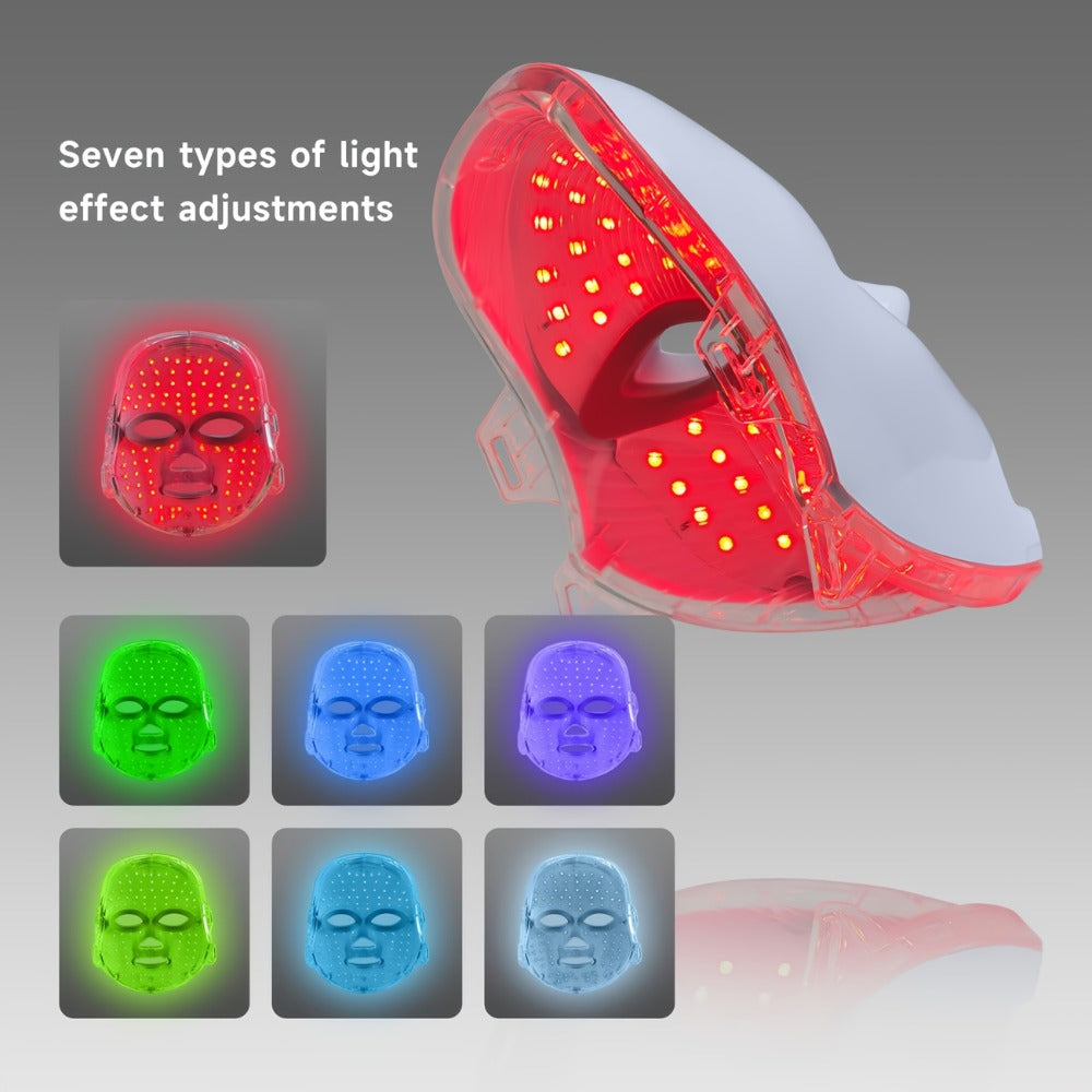 LED Facial Beauty Device 7-Color Light Therapy Portable At-Home Skincare Tool for Bath Time, Home Spa and Personal Care — ima