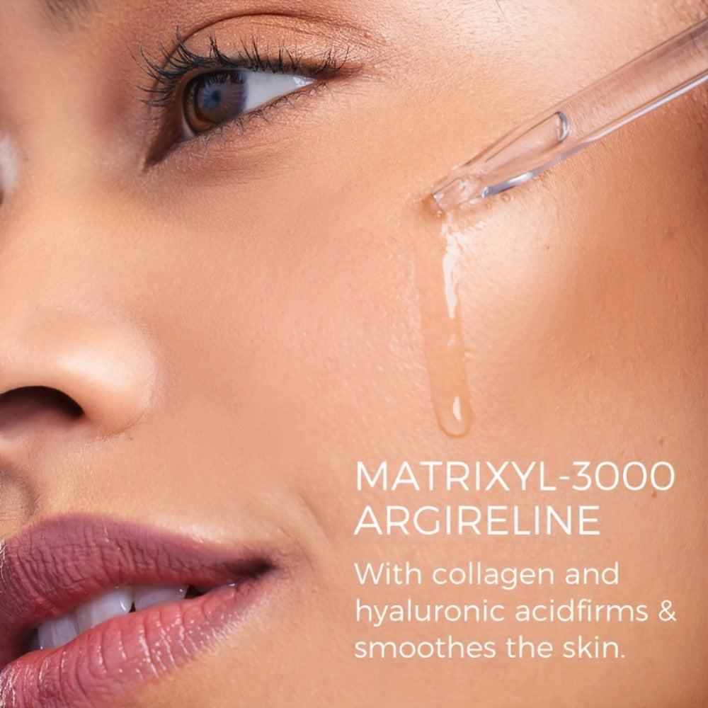 Face Serum with Matrixyl 3000, Argireline, Collagen and Hyaluronic Acid in a 30ml Amber Dropper Bottle — image 2