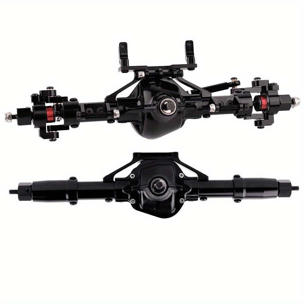 SCX10 Metal Axle Upgrade Kit CNC Aluminum Alloy Front & Rear Straight Axles – Compatible with Axial SCX10 90046 90047 1/10 RC