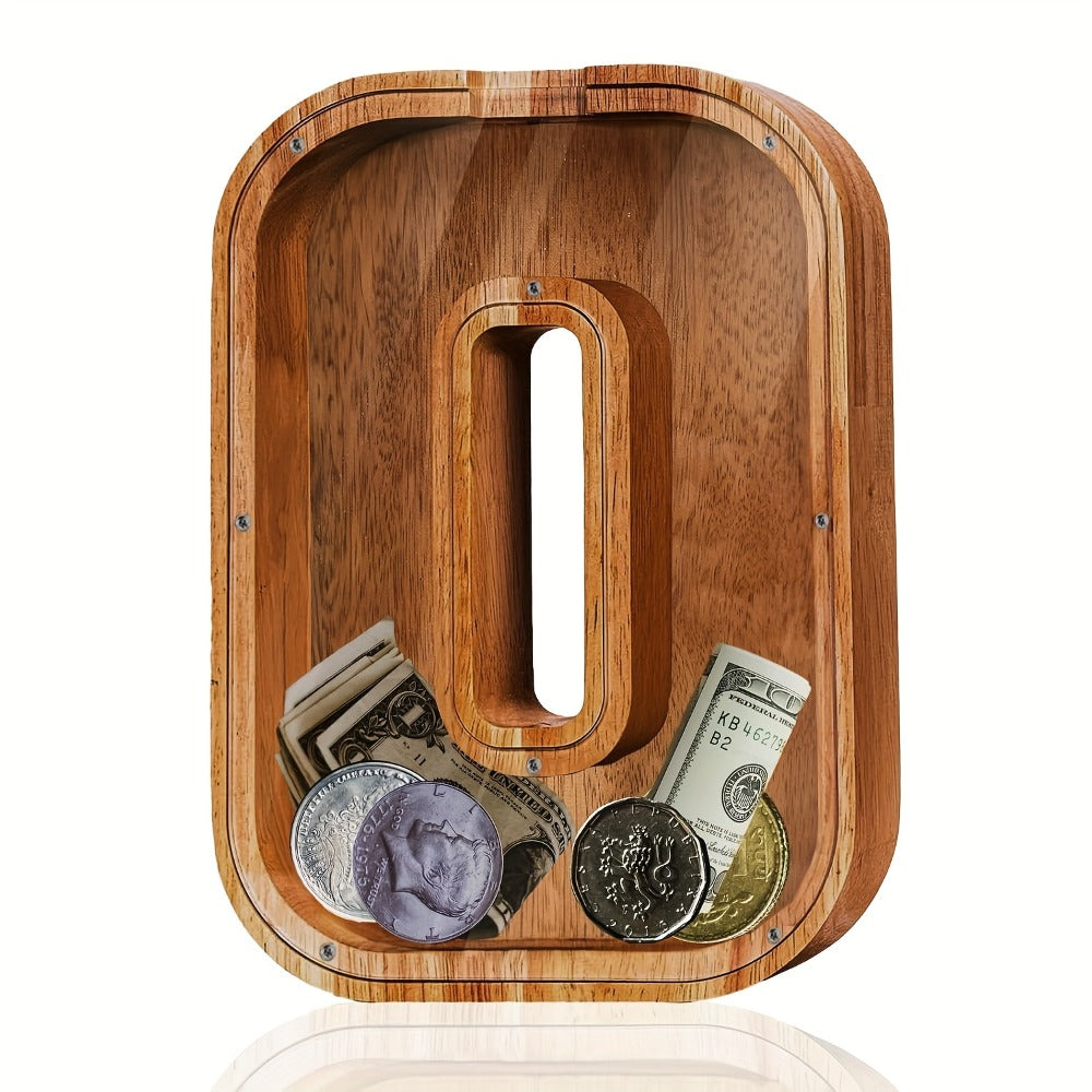 Personalized Wooden Piggy Bank for Kids – A-Z Alphabet Letter Initial Coin & Bill Savings Bank for Boys & Girls — image 23