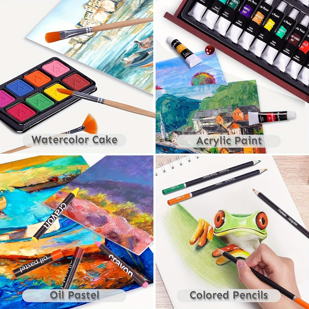 175-Piece Deluxe Art Set in Wooden Case with the Listed Color, Size or Set Options for Everyday Use — image 3