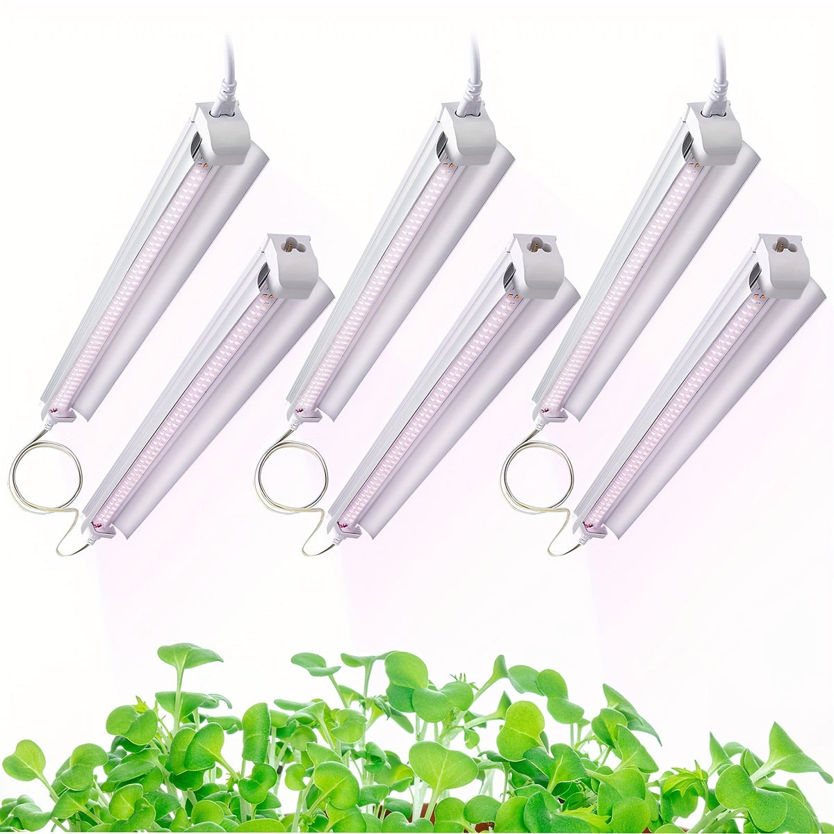 T8 Grow Light Strips 4ft 6-Pack Full Spectrum 270W, Pink White Spectrum LED 1620W Equivalent — image 1