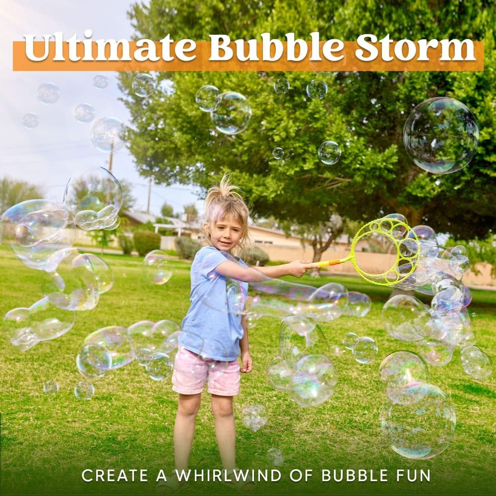Giant Bubble Wands Set 18 Pieces, 3 Sizes with Tray & Concentrated Solution for Parties, Celebrations and Guest Favors — imag