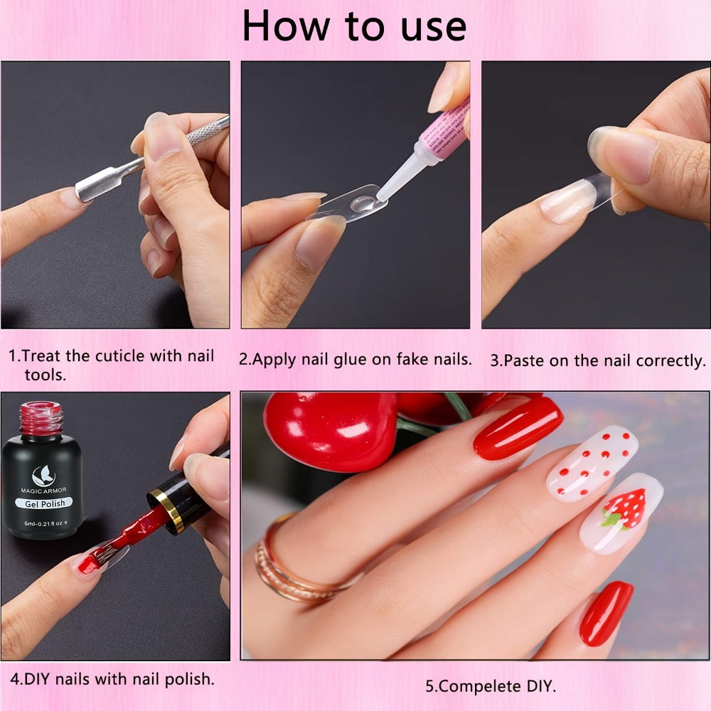 Press On Nail Glue 60pcs Professional Acrylic Nail Tip Adhesive – Super Strong Gel Formula for False Nails — image 7
