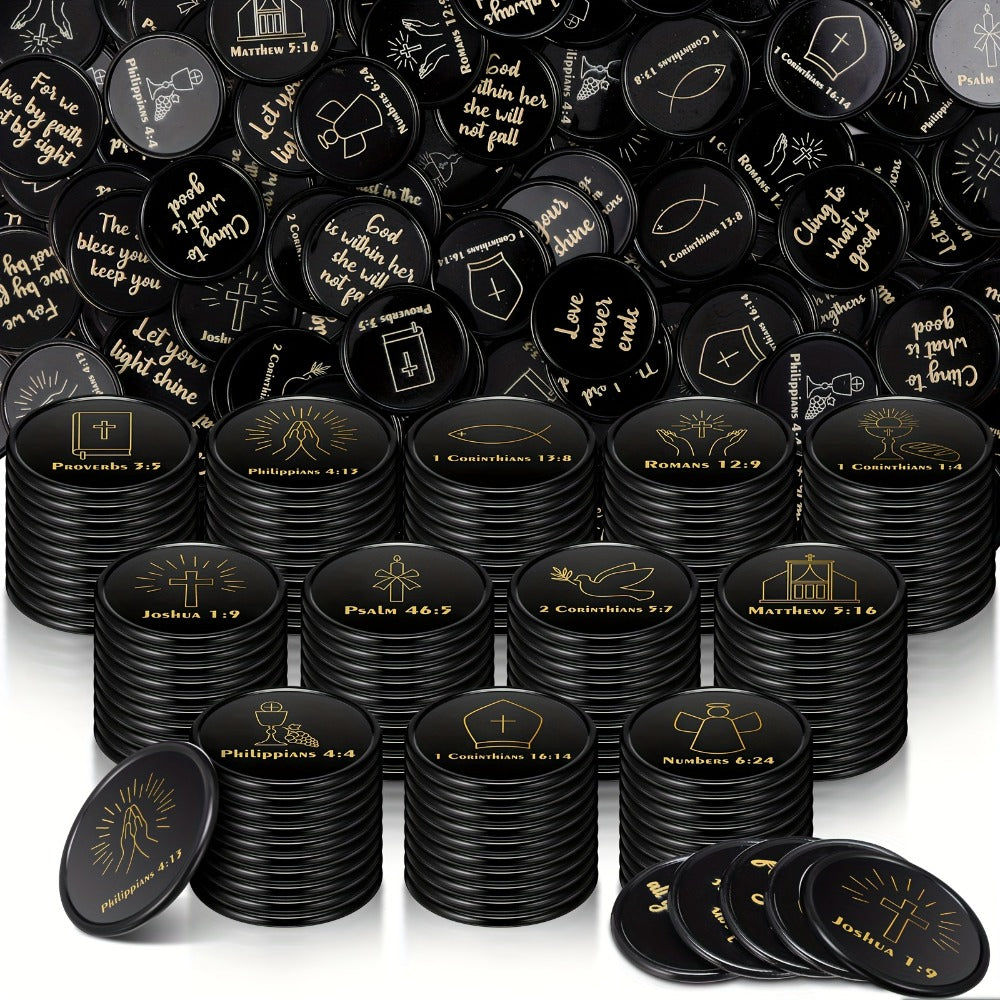 Party Favors Bible-Verse Coins, 120-Piece Black Token Set for Church and Faith-Themed Events — image 7