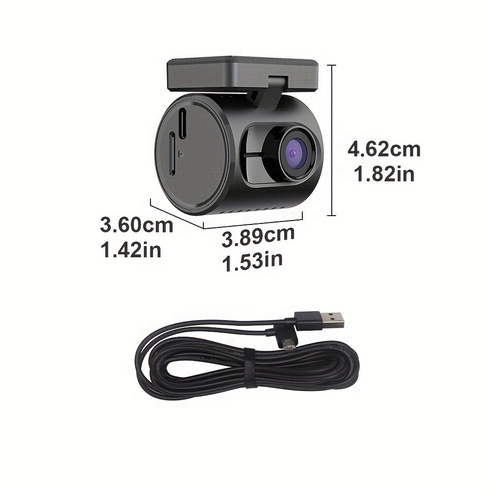 KAWA Mini 3 2K Dash Cam – 1296P QHD WiFi APP & Voice Control, Super Capacitor, Color Night Vision, WDR, Loop Recording, 24H P