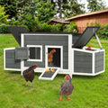 Wooden Hen House with 67in Frame, Two Nest Boxes, Ramp and Gray or Brown Two-Tone Outdoor Finish — image 2