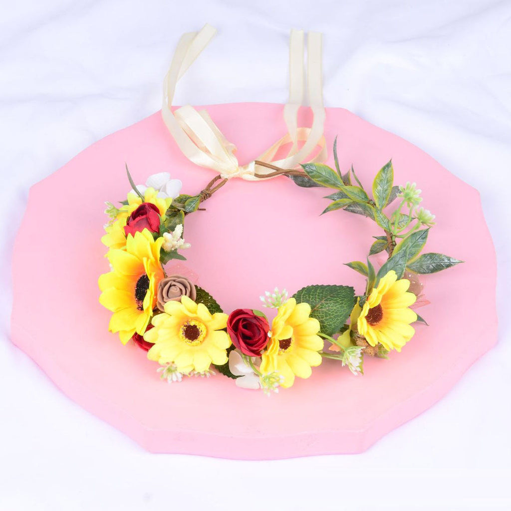Korean style flower garland headwear sunflower children's performance scenic area decoration headwear hair accessories sunflower