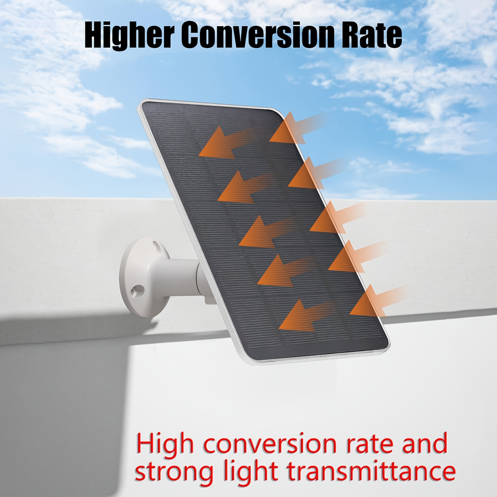 Solar Panel Charger for Security Camera 7W 360° Adjustable USB-C Micro USB Outdoor Continuous for an Everyday Personal Care R