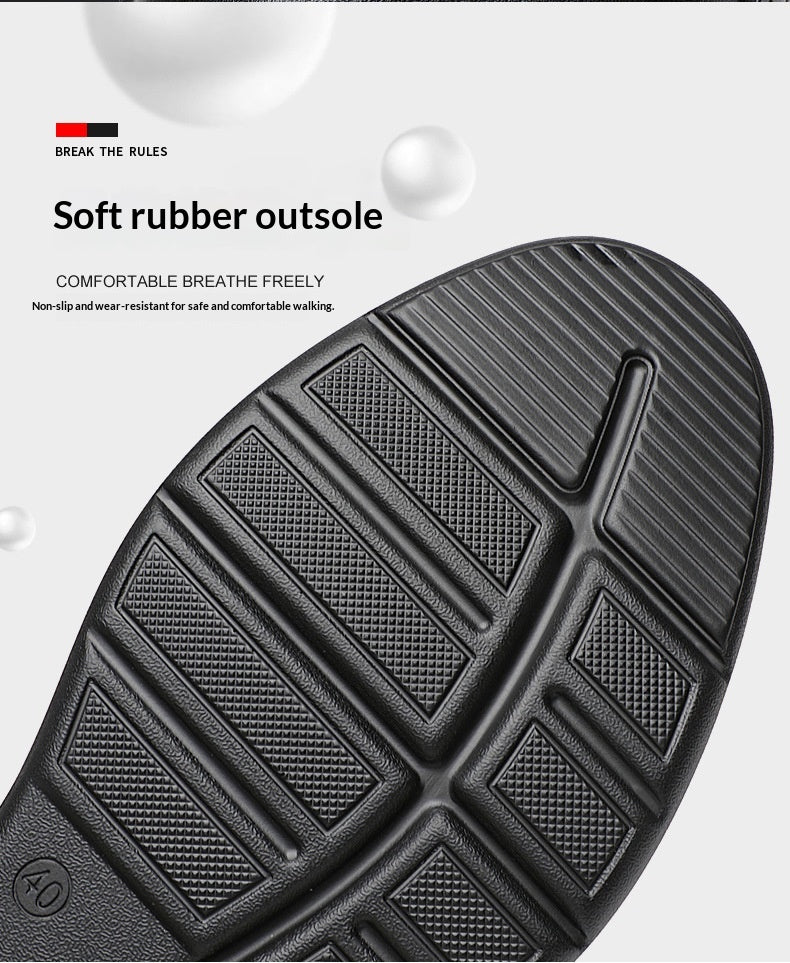 Ultra-fiber Thick-soled Trendy Men's Business Leather Shoes Comfortable And Casual