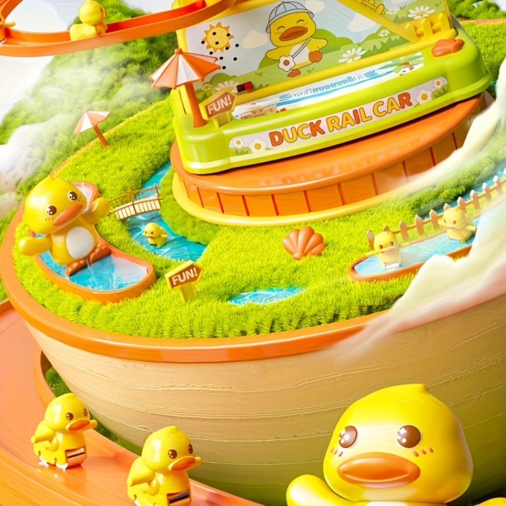 Electric Duck Climbing Stairs Toy with Music, 6 Ducklings Slide Loop Toy for Kids Ages 3 4 5 6, Fun Interactive Toy for Boys 