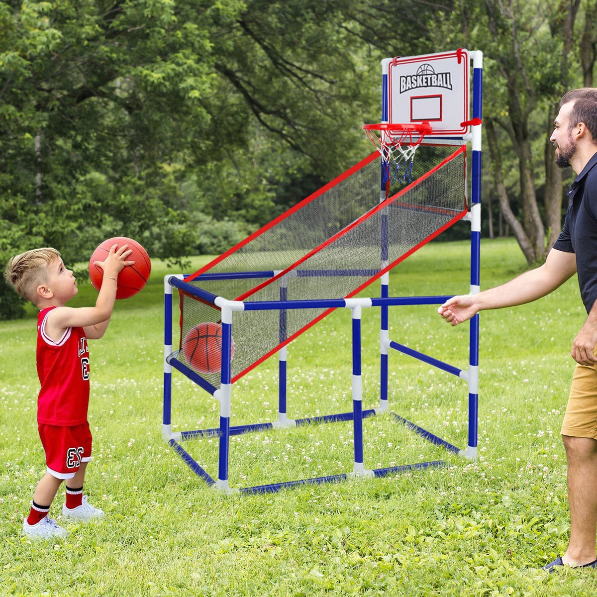 Adjustable Kids Basketball Hoop Set with 2 Balls and Storage for Ages 3–6 — image 18