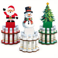 Three-Piece Santa, Snowman and Christmas Tree Rolled-Money Display Set with Ten Slots Each — image 1