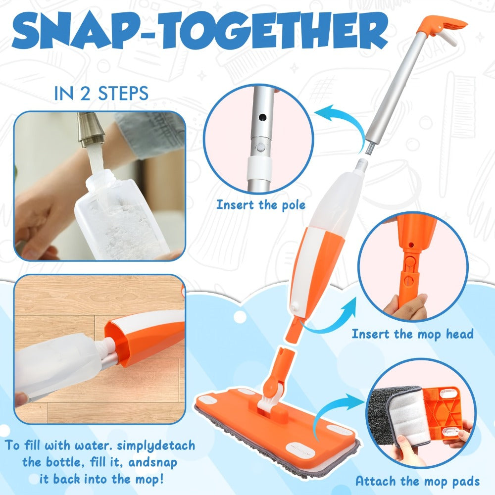 Children's Spray Mop Cleaning Toy Set with Water Sprayer & Pad with the Listed Color, Size or Set Options for Everyday Use — 