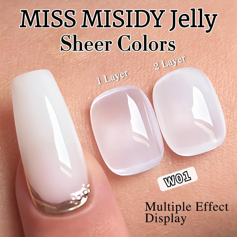 Gel Nail Polish in 15ml Milky White W01 Sheer Jelly for a Glass-Like Finish with UV/LED Cure — image 4