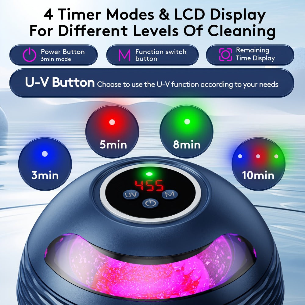 45 kHz Round Ultrasonic Cleaner with Four Timer Modes and Three Color Options for Small Items — image 5