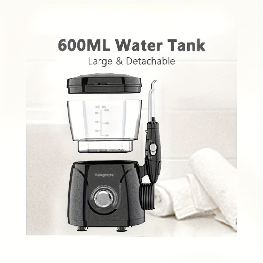 Water Flosser for Teeth & Braces 600ml Large Tank – 10 Adjustable Pressure Levels 8 Nozzles IPX4 Waterproof Professional Oral